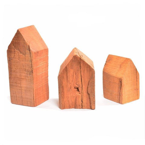 Wood Light Small Houses - Set of 3 (A+D)