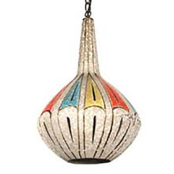 Multicolor Ceramic Teardrop Hanging Pendant