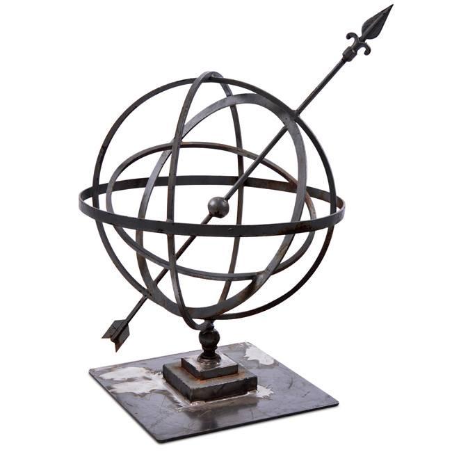 Metal Wire Globe with Arrow
