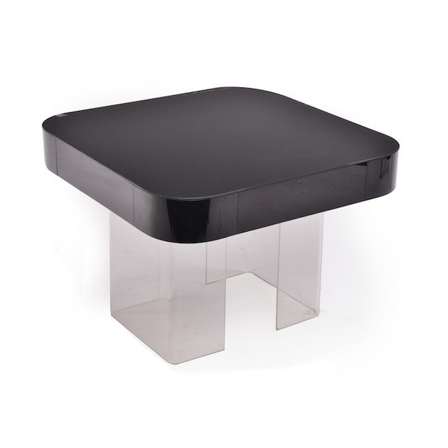 Lucite and Black Side Table