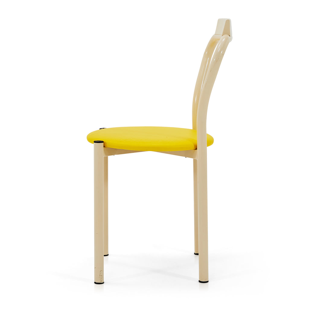 Yellow & Cream Simple Circle Dining Chair