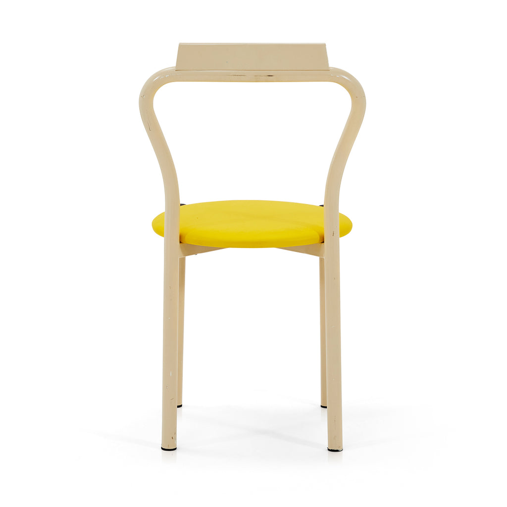 Yellow & Cream Simple Circle Dining Chair