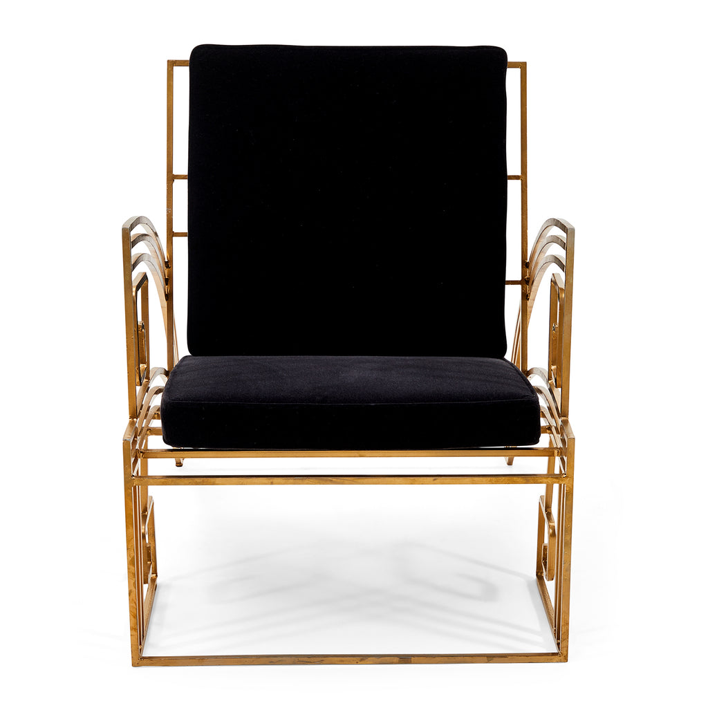 Gold Art Deco Lounge Chair