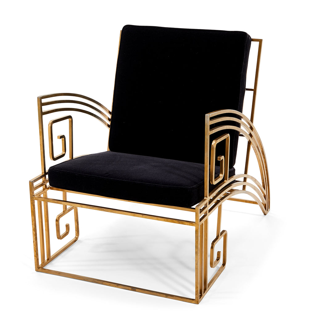 Gold Art Deco Lounge Chair