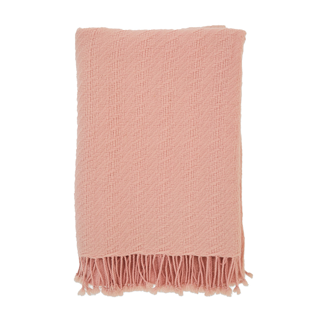 Baby Pink Patterned Throw