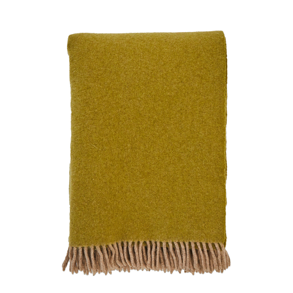Pale Yellow Felted Wool Throw