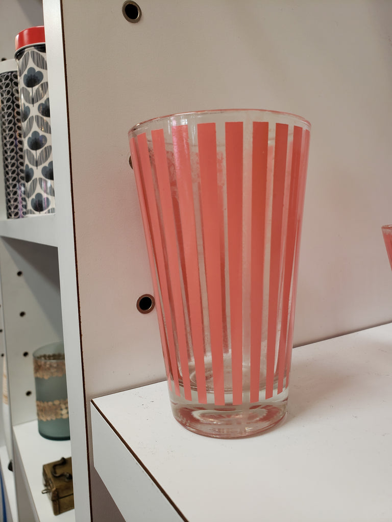 Pink Stripe Juice Glass
