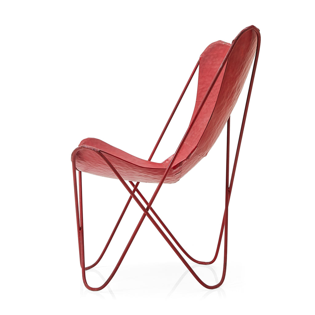 Butterfly Chair - Red Rustic Metal