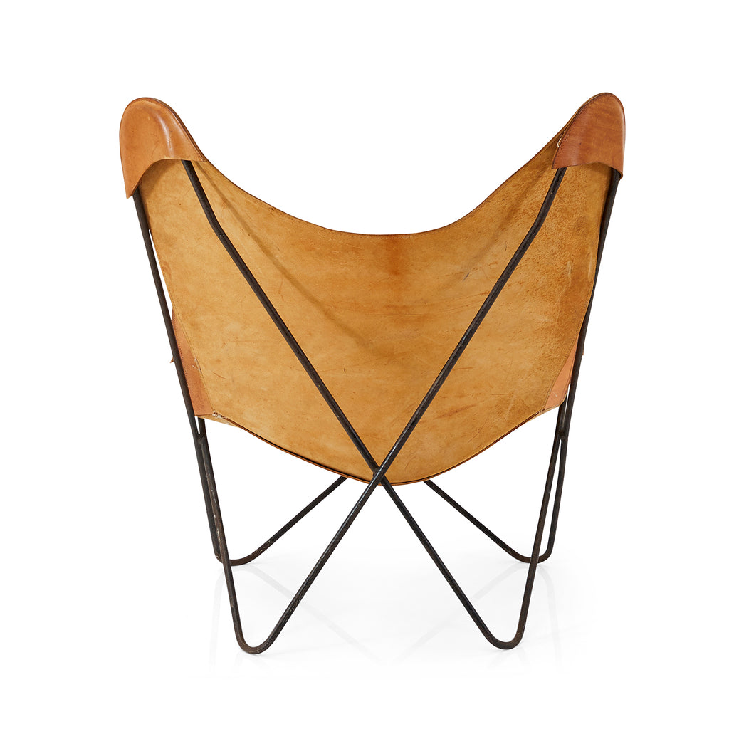 Butterfly Chair - Brown Light Caramel Leather