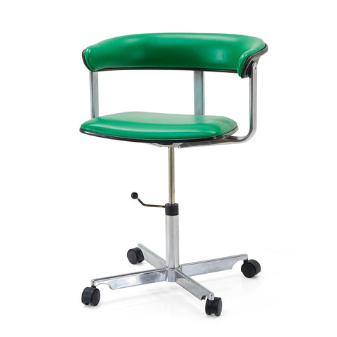 Green & Black Vintage Rolling  Office Chair