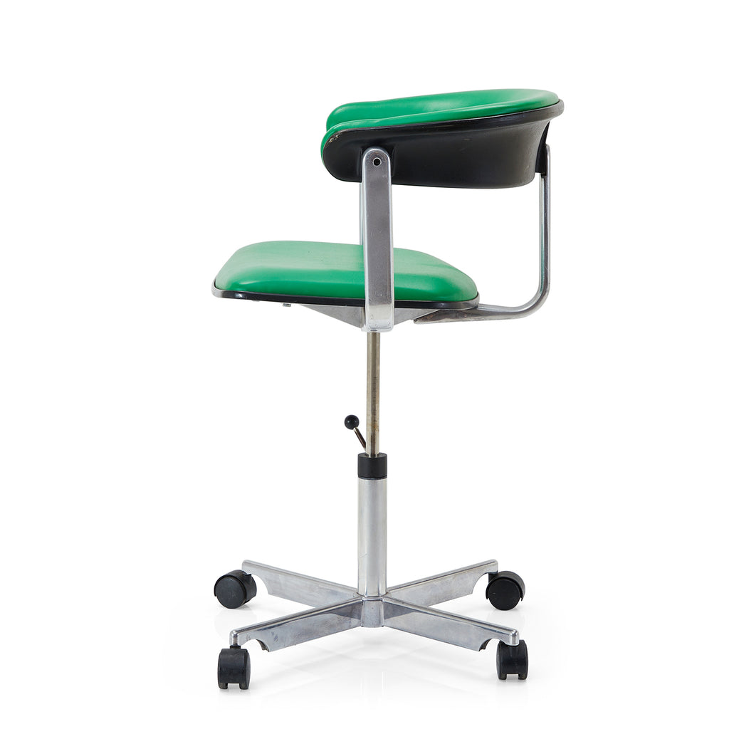 Green & Black Vintage Rolling  Office Chair