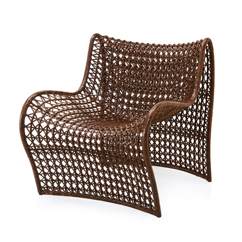 Brown Wicker Modern Wave Chair