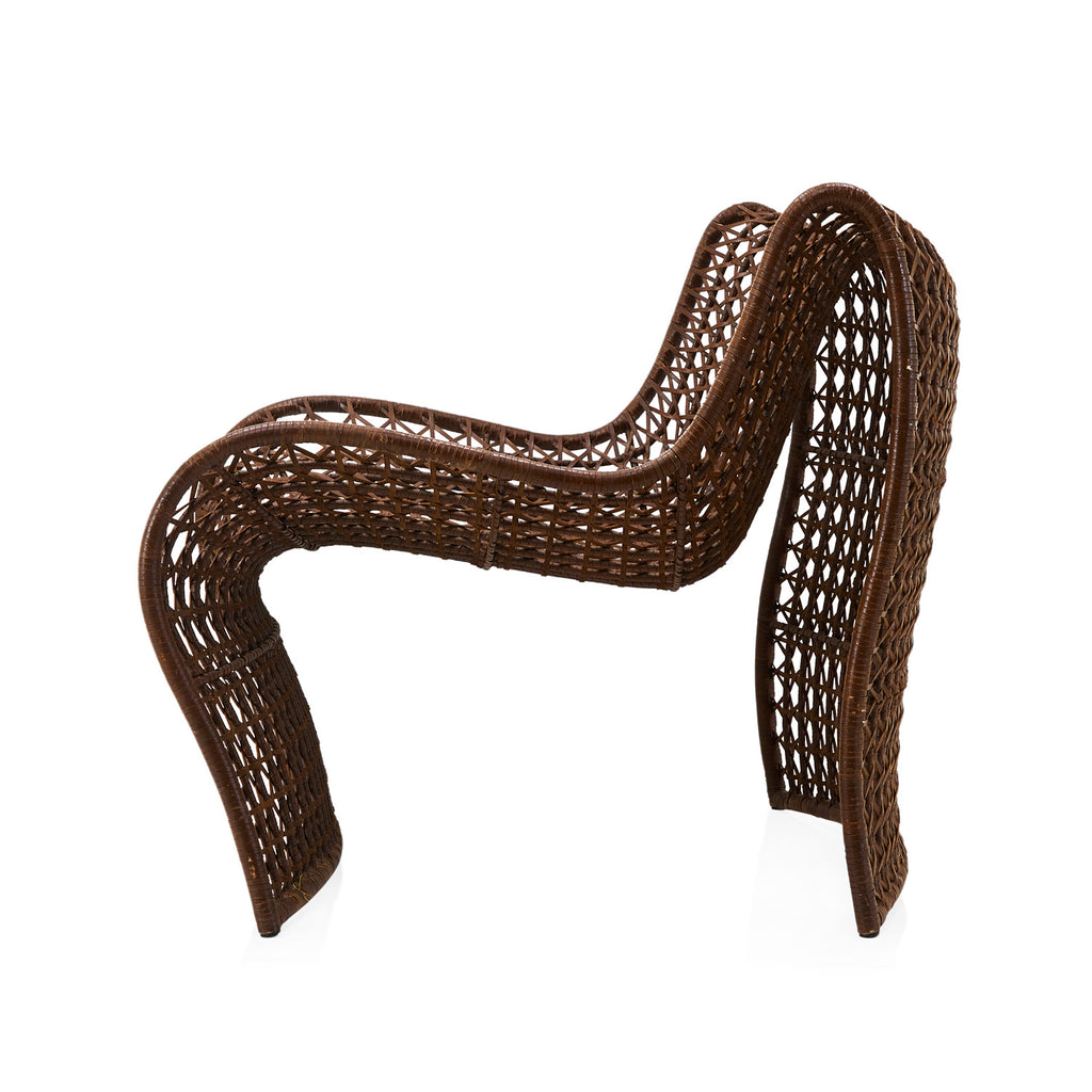 Brown Wicker Modern Wave Chair