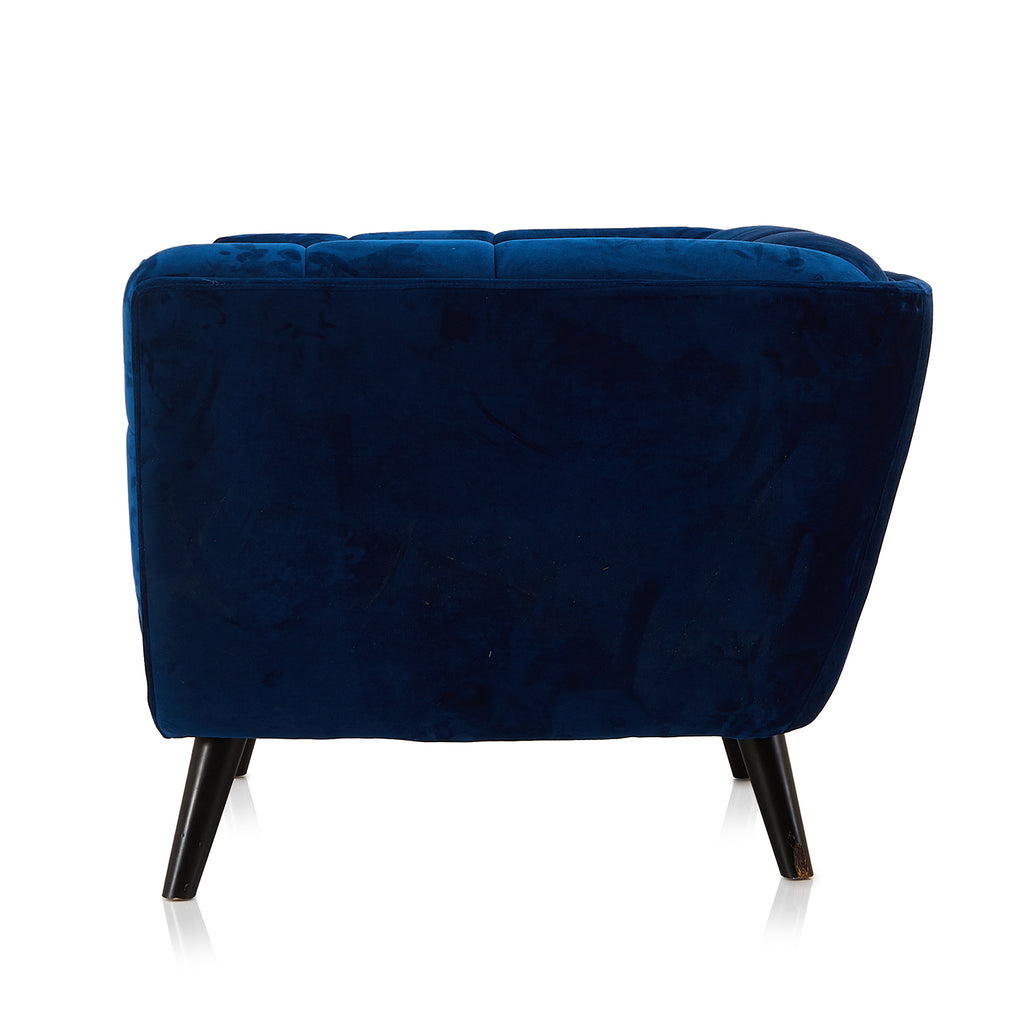 Blue Tufted Velvet Armchair