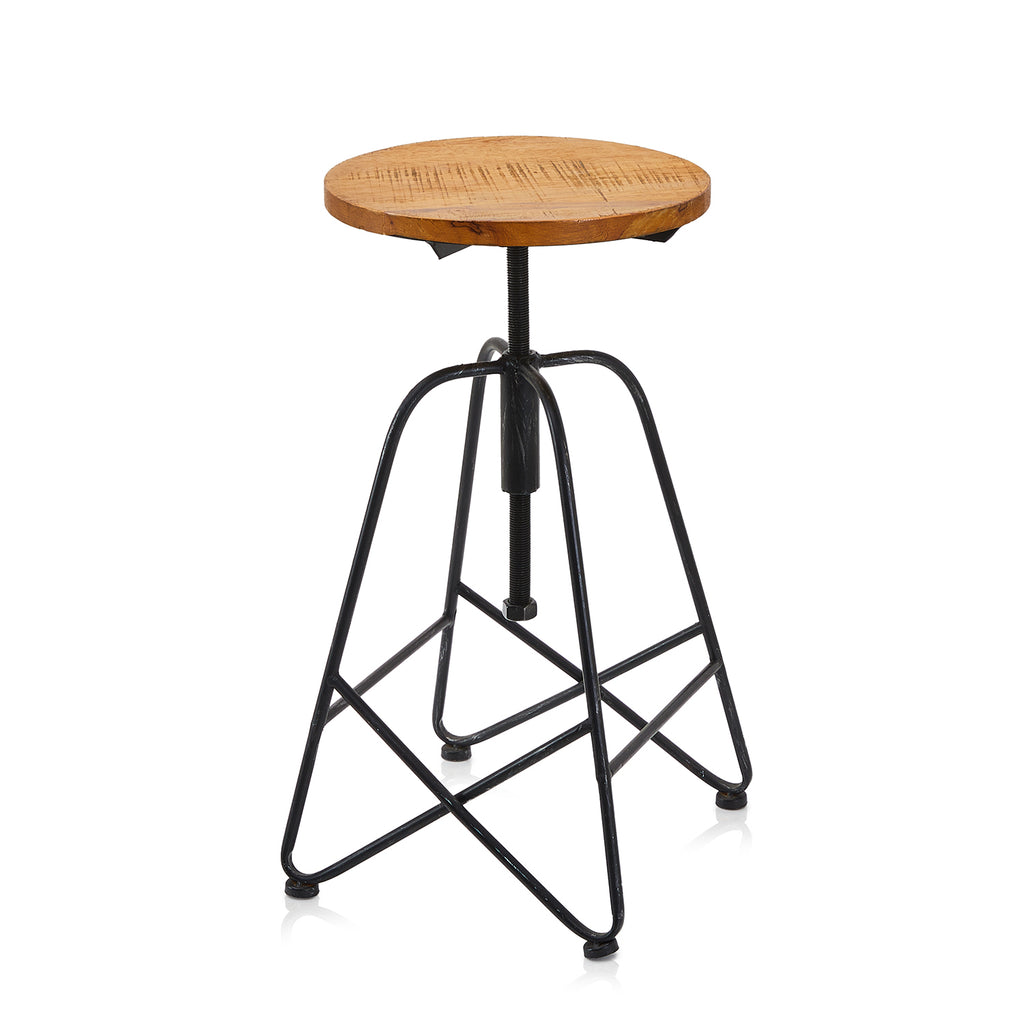 Black Metal Adjustable Stool
