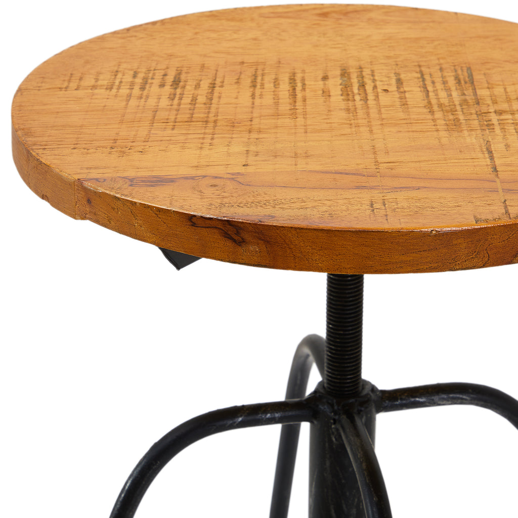 Black Metal Adjustable Stool