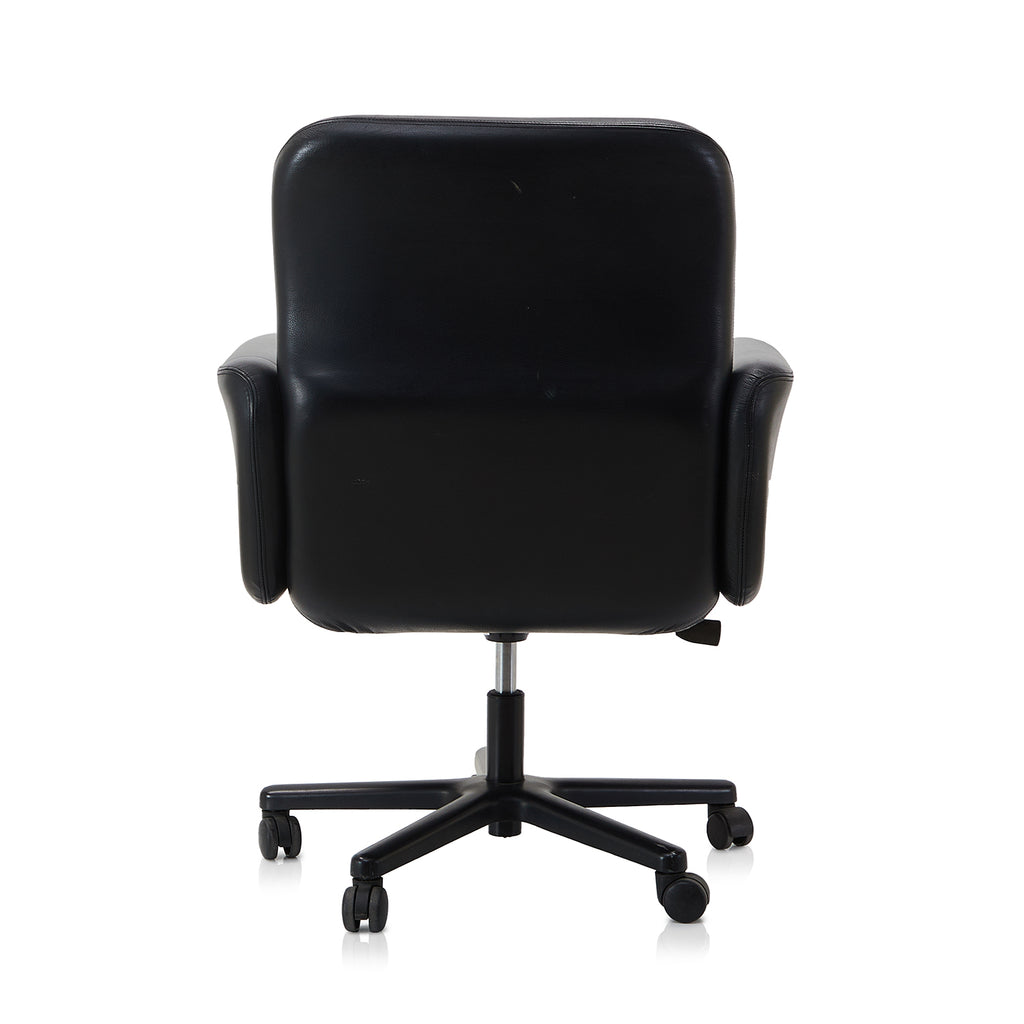 Black Plush Rolling Office Chair