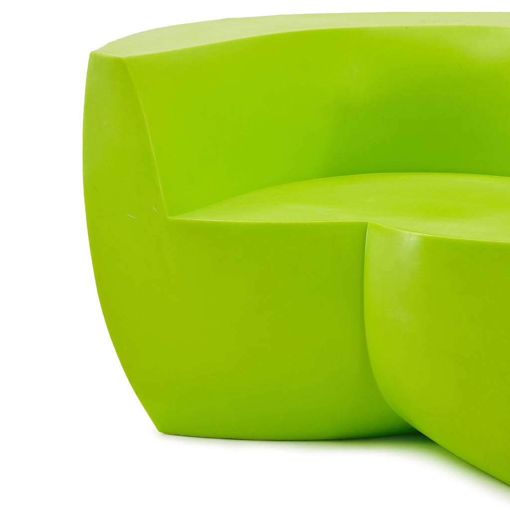 Green Plastic Modern Asymmetrical Lounge Chair