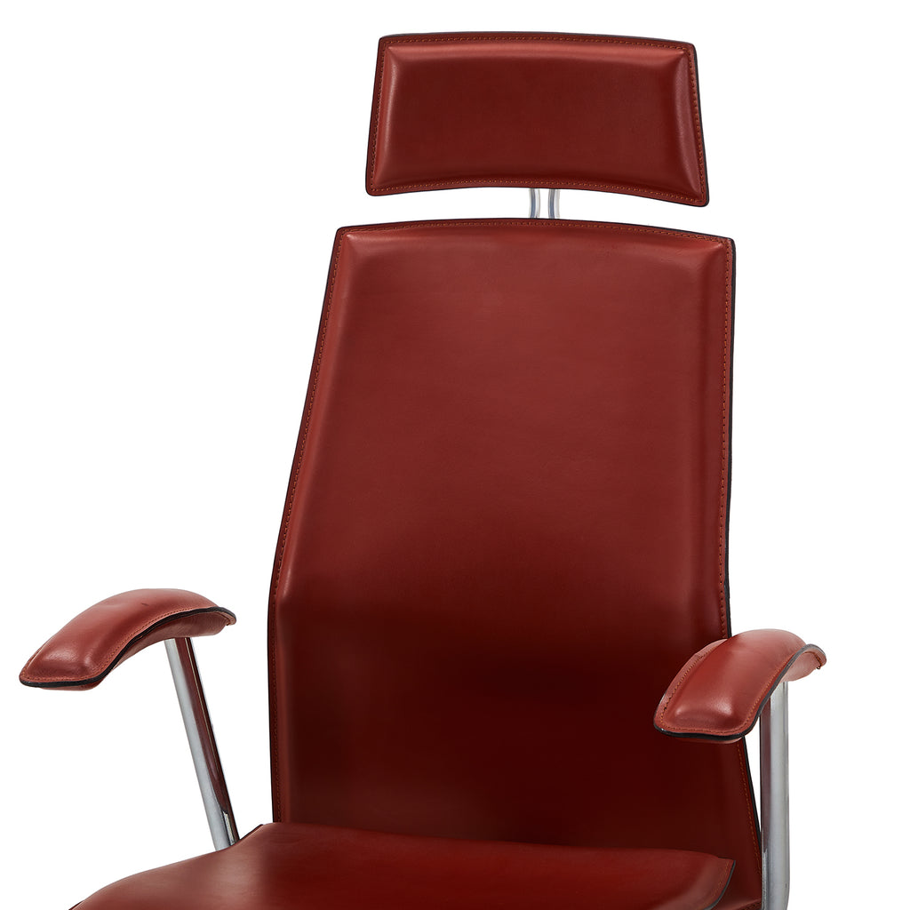 Red Leather Rolling Chair
