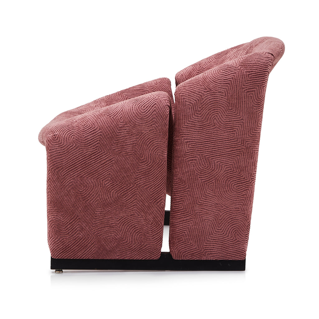 Pink Mauve Textured Fabric Paulin Lounge Chair