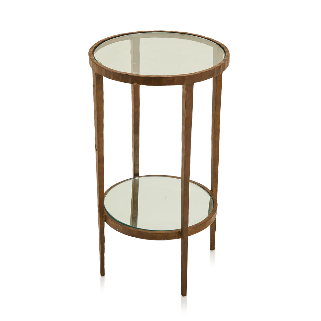 Bronze & Glass Circle End Table