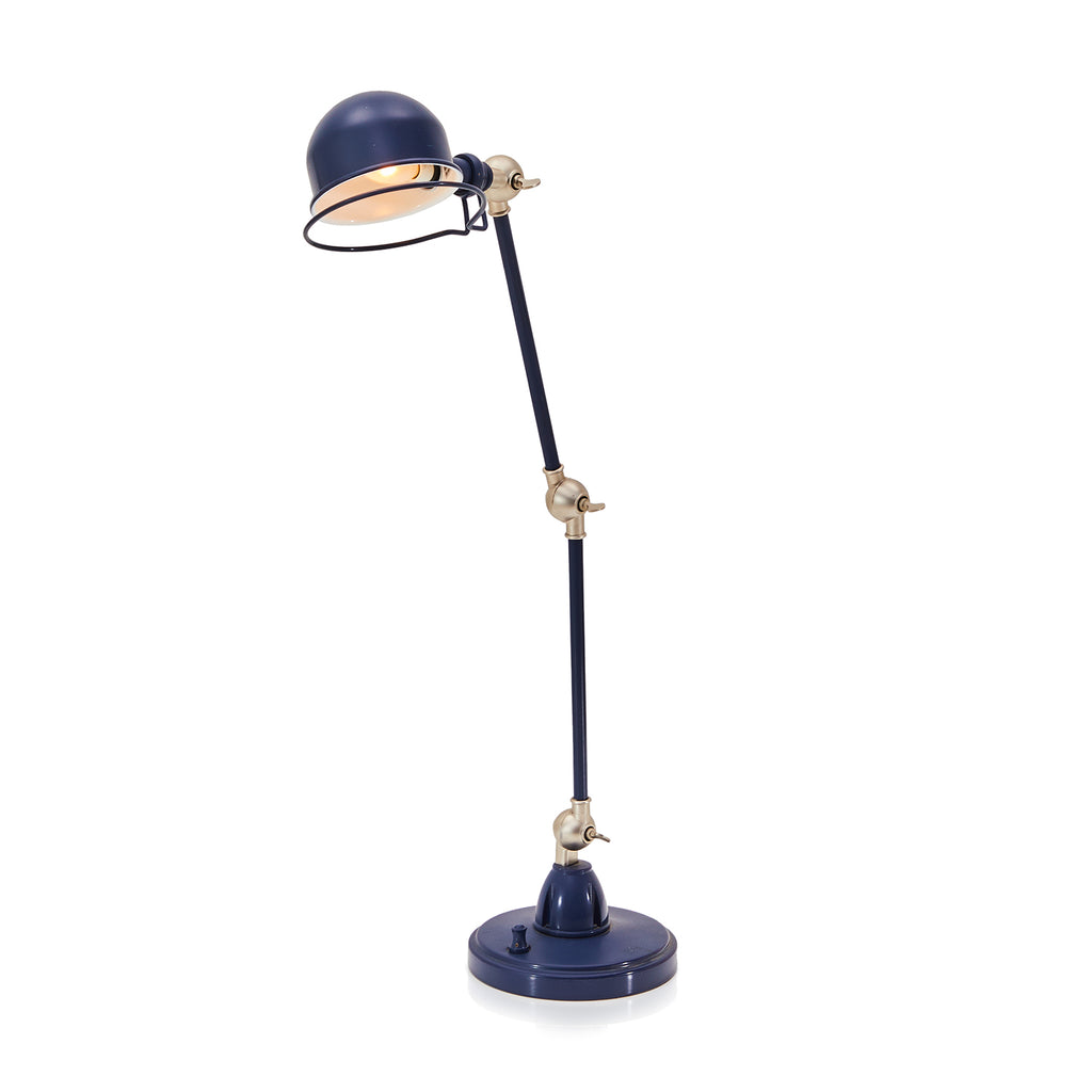 Blue Dark Adjustable Swing Arm Desk Lamp