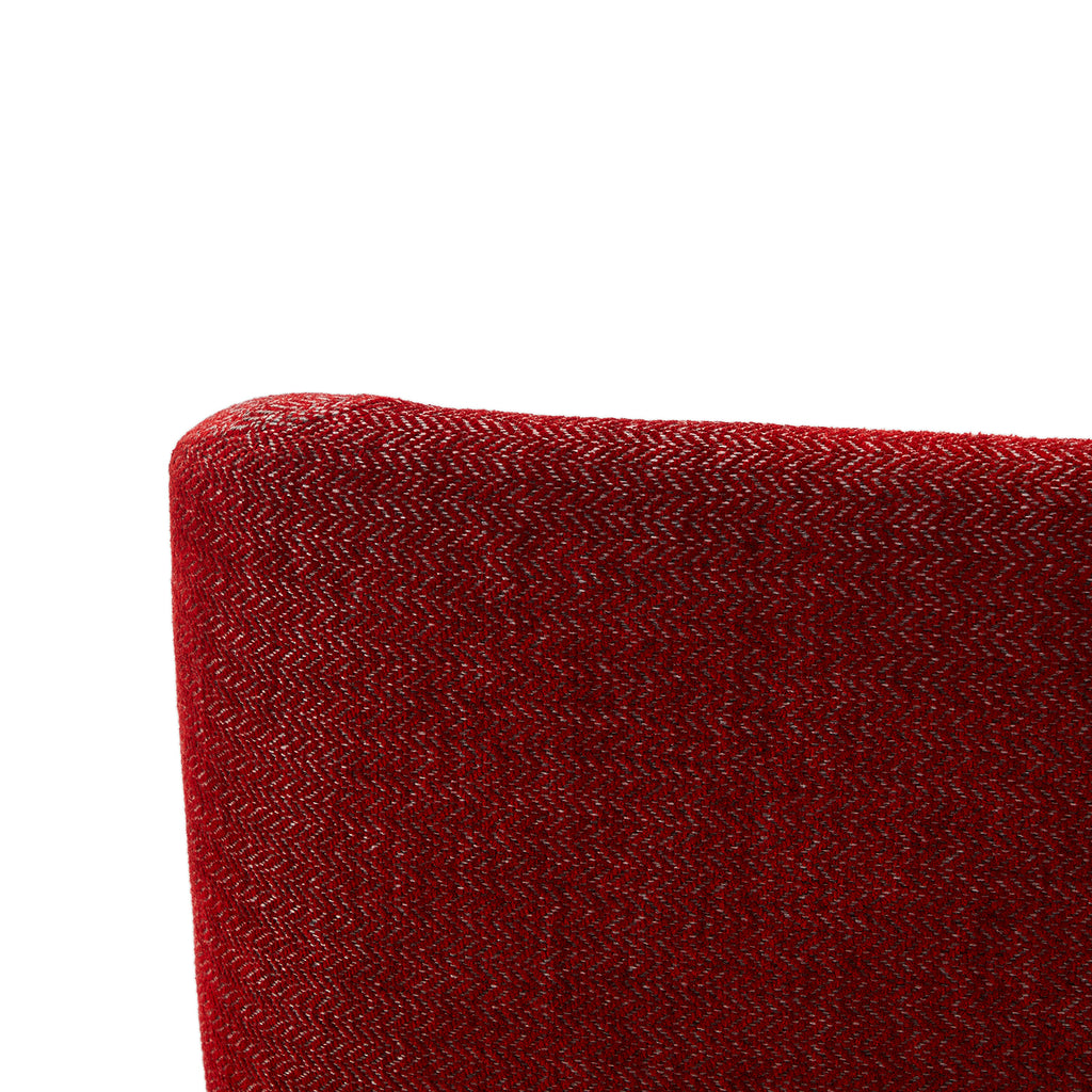 Red Textured Fabric Swivel Lounge Chair