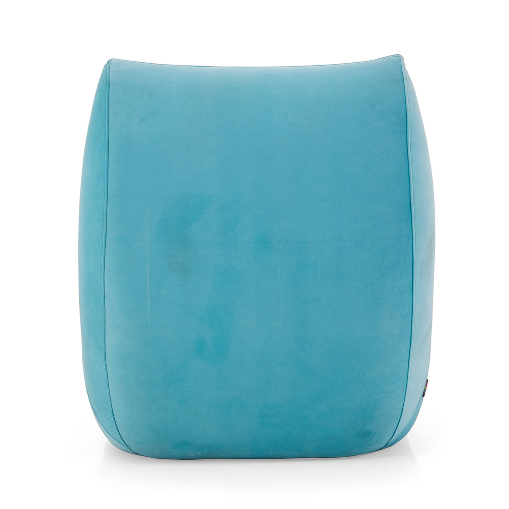 Turquoise Blue Velvet Pouf Chair