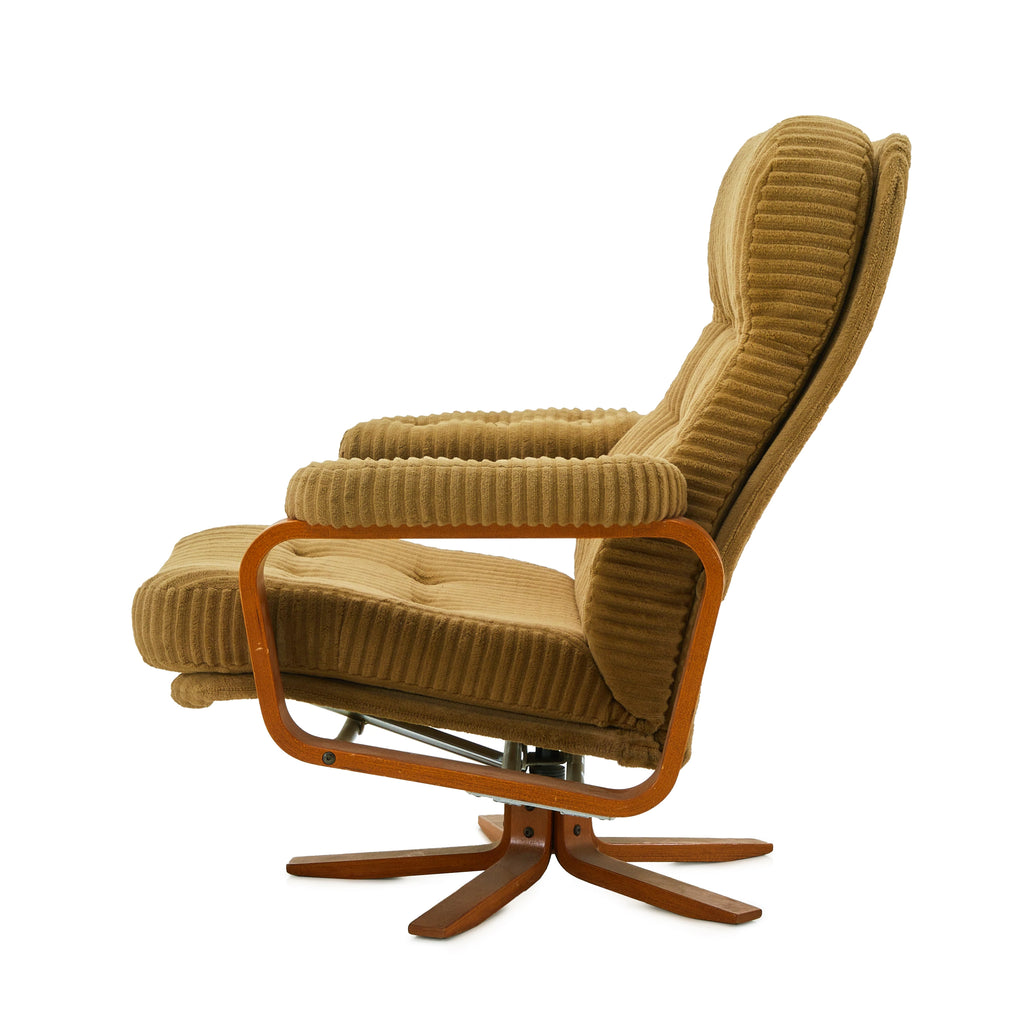 Green Olive Corduroy Lounge Chair