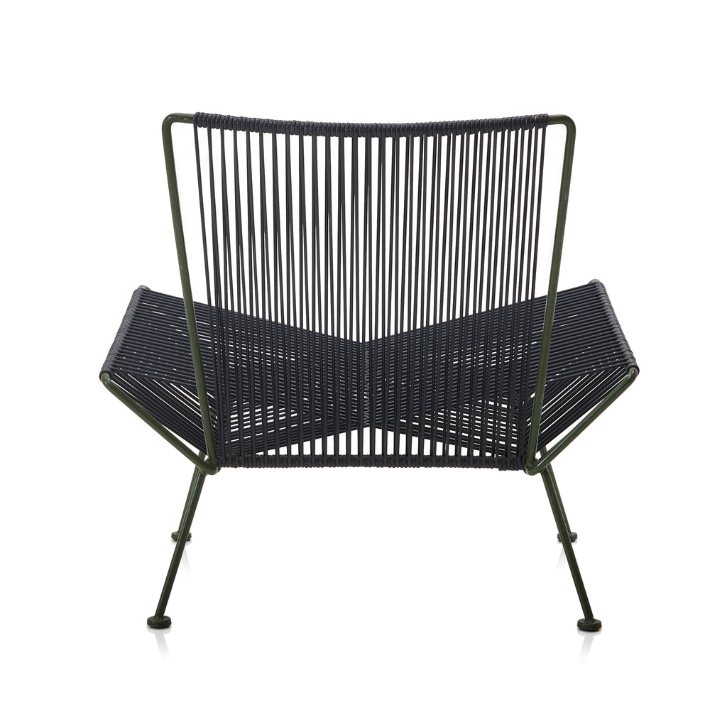 Black Cord X Chair with Green Frame