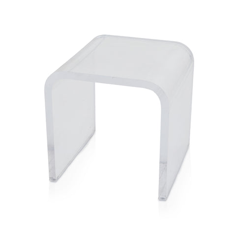 Small Clear Acrylic Waterfall Side Table