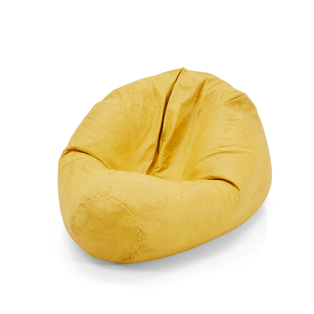 Yellow Faux Leather Bean Bag