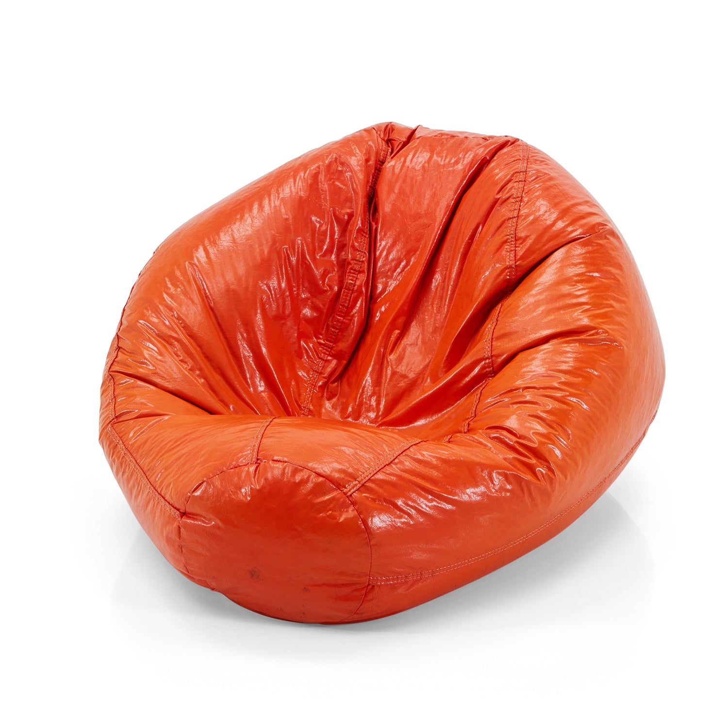 Orange Faux Leather Bean Bag - Gil & Roy Props