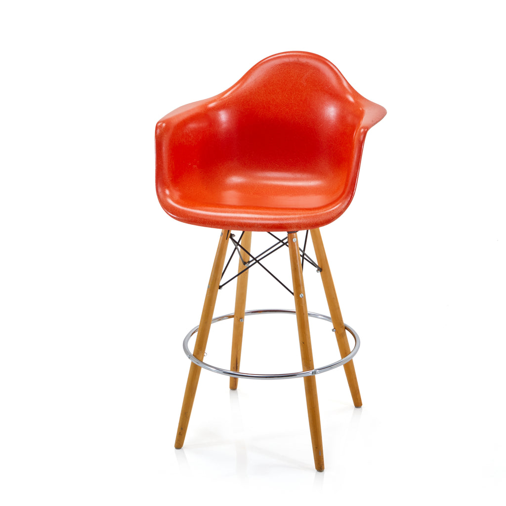 Shell Dowel Counter Stool with Wooden Base
