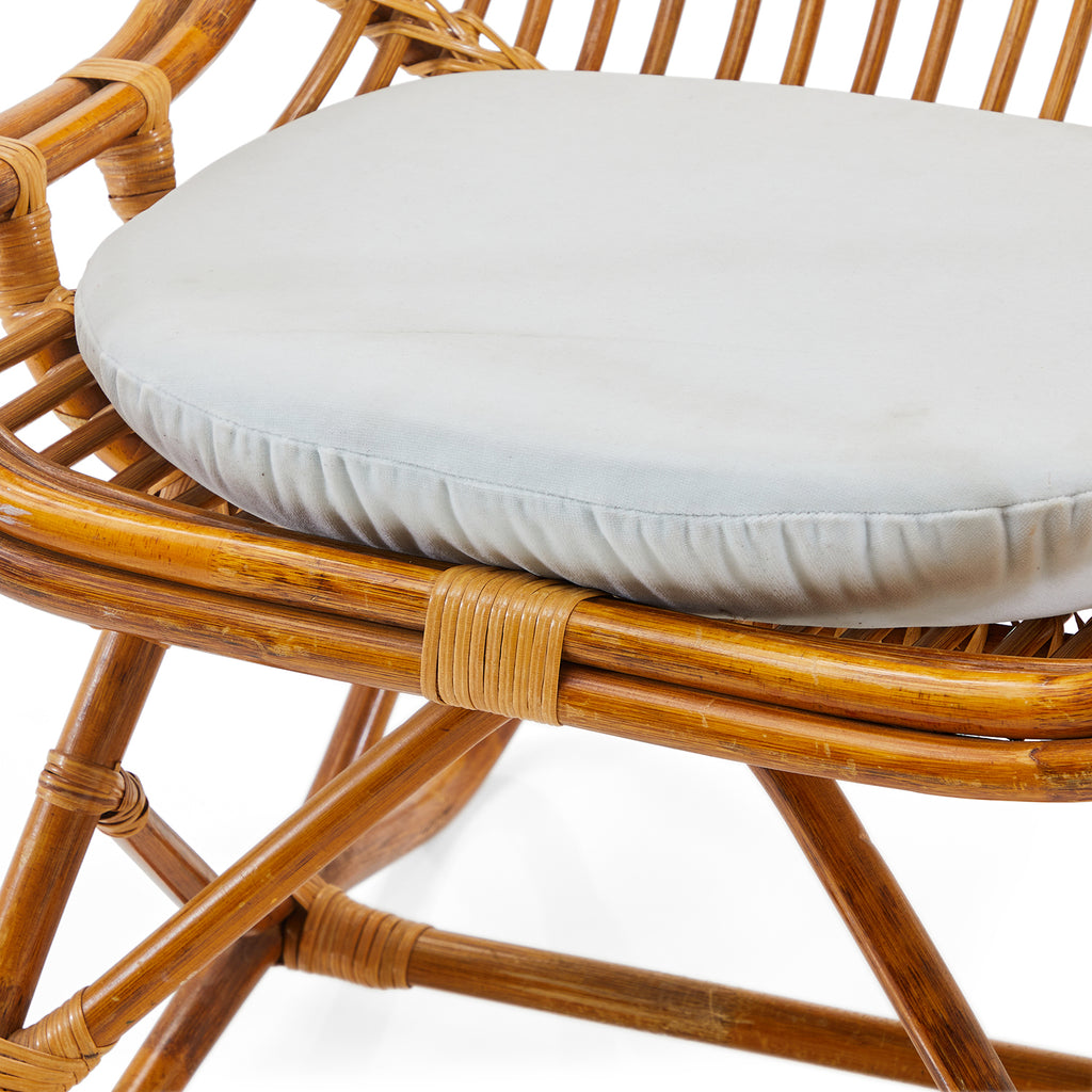 Rattan Curved Back Arm Chair