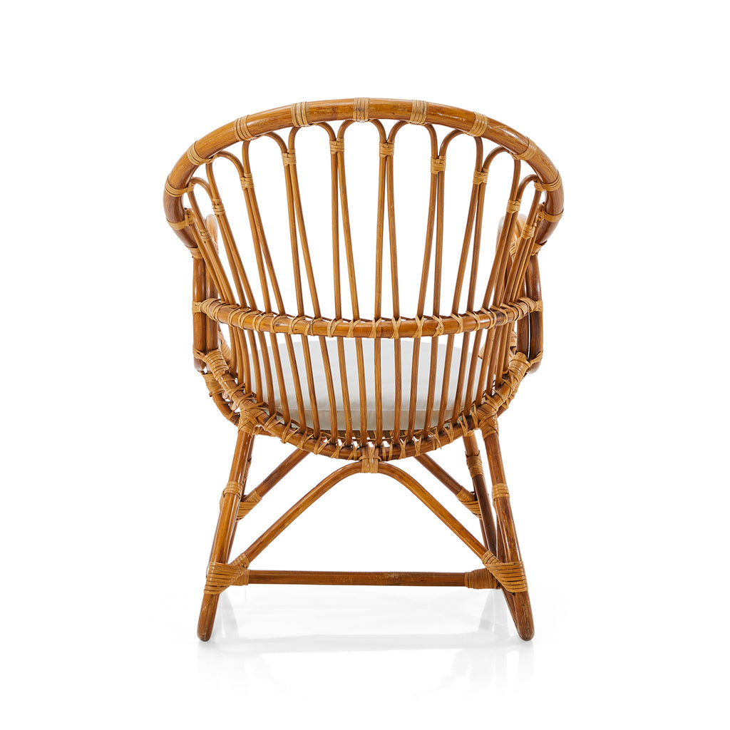 Rattan Curved Back Arm Chair