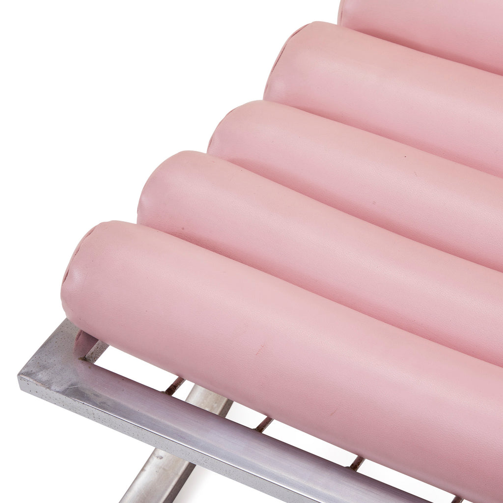 Pink Leather Roll Lounge Chair