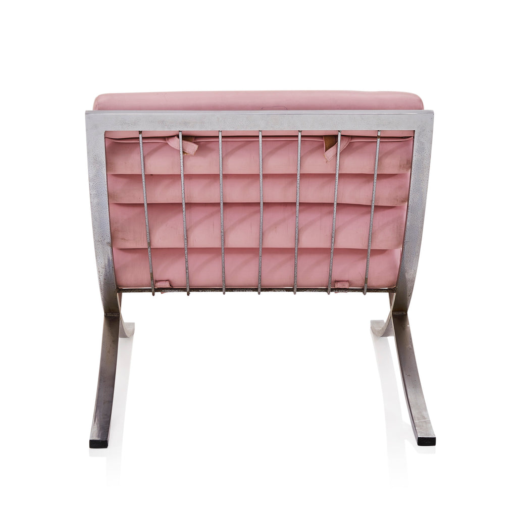 Pink Leather Roll Lounge Chair