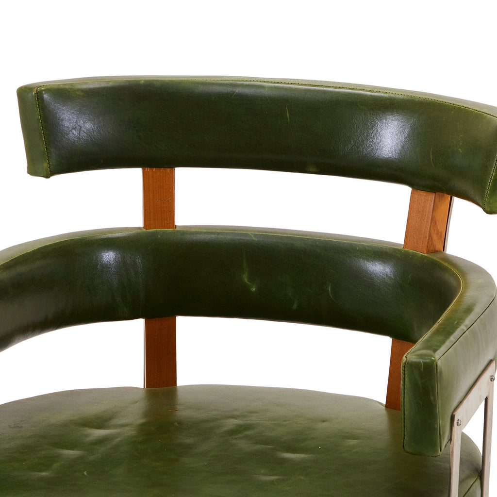 Green Vinyl Segmented Armchair