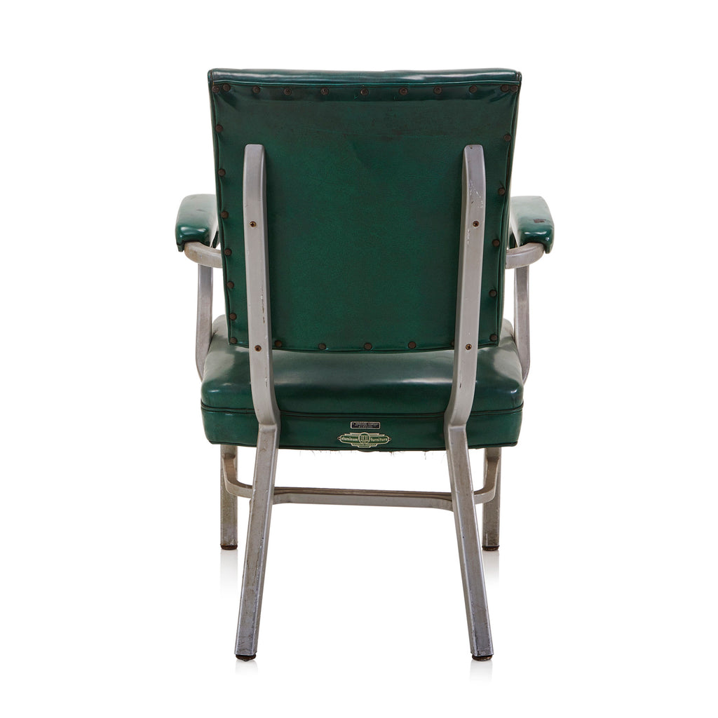 Green Vinyl and Metal Arm Chair