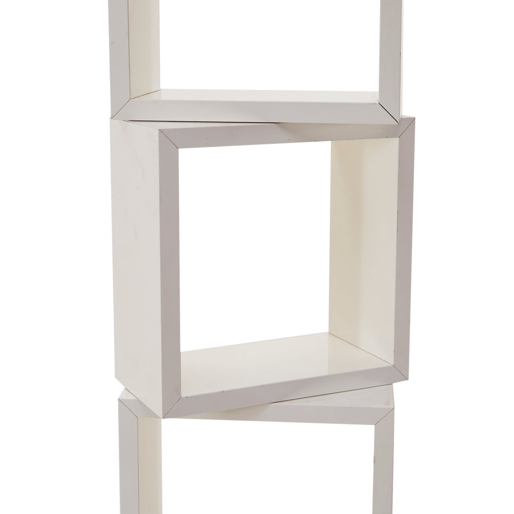 Slim 4 Stacked Cube Shelf - White