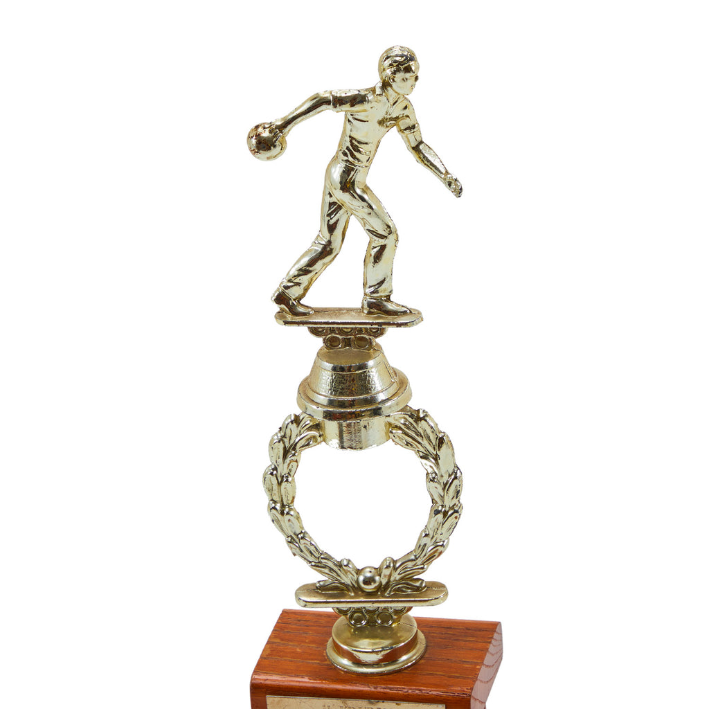 Wood and Gold Bowling Trophy