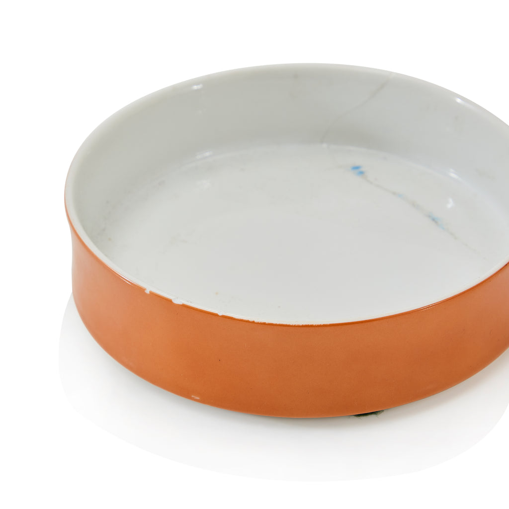 White & Tan Ceramic Plate