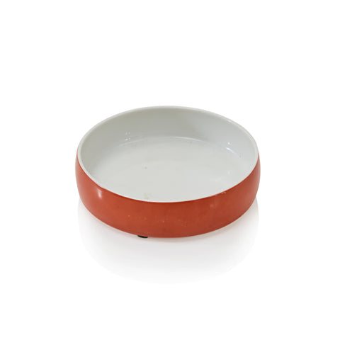 White & Orange Ceramic Plate