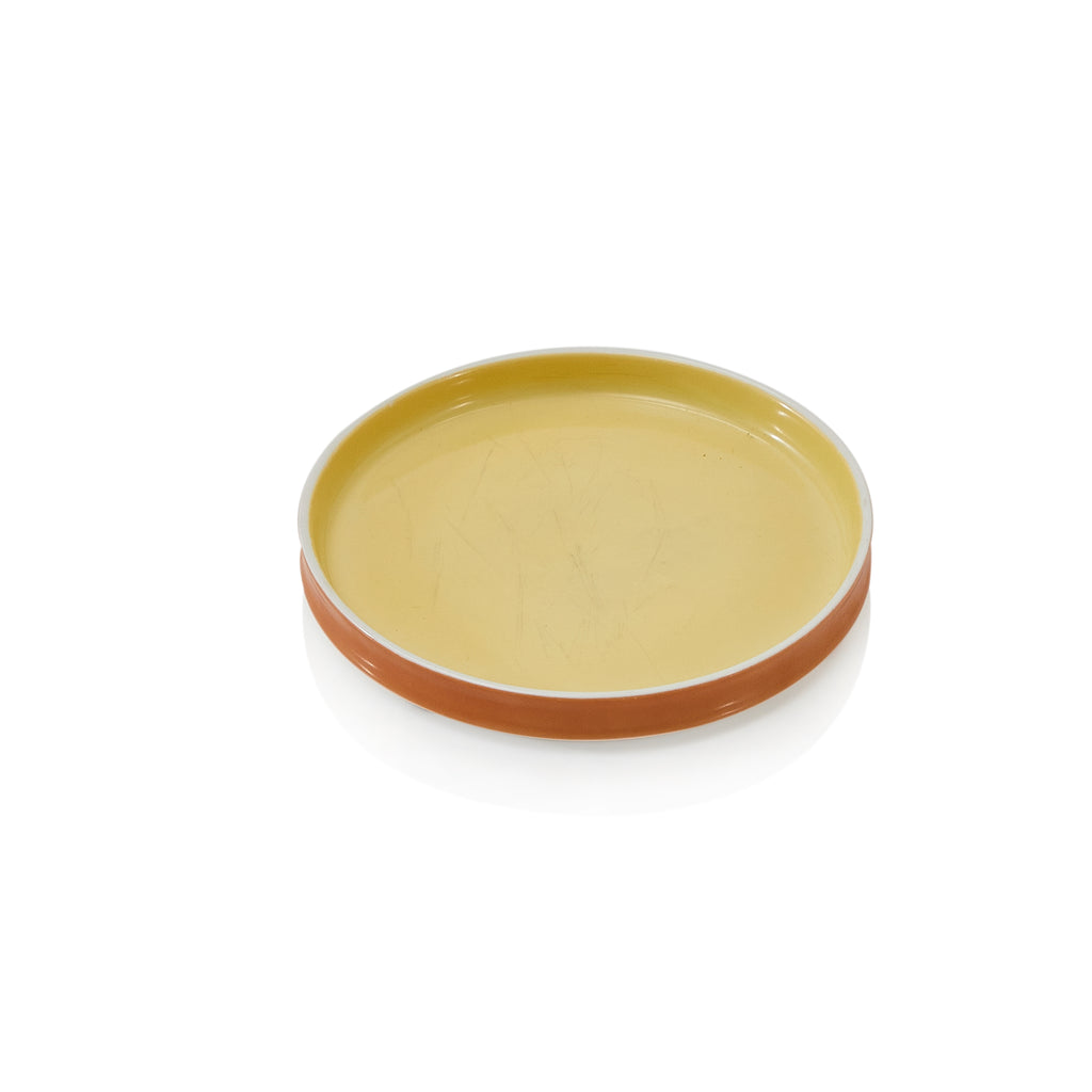Tan & Orange Ceramic Plate