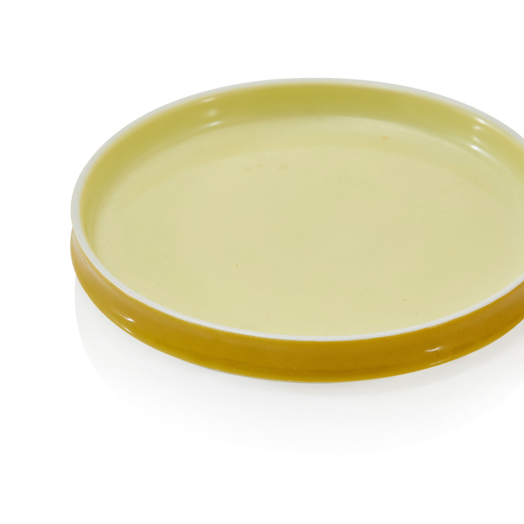 Tan & Yellow Ceramic Plate