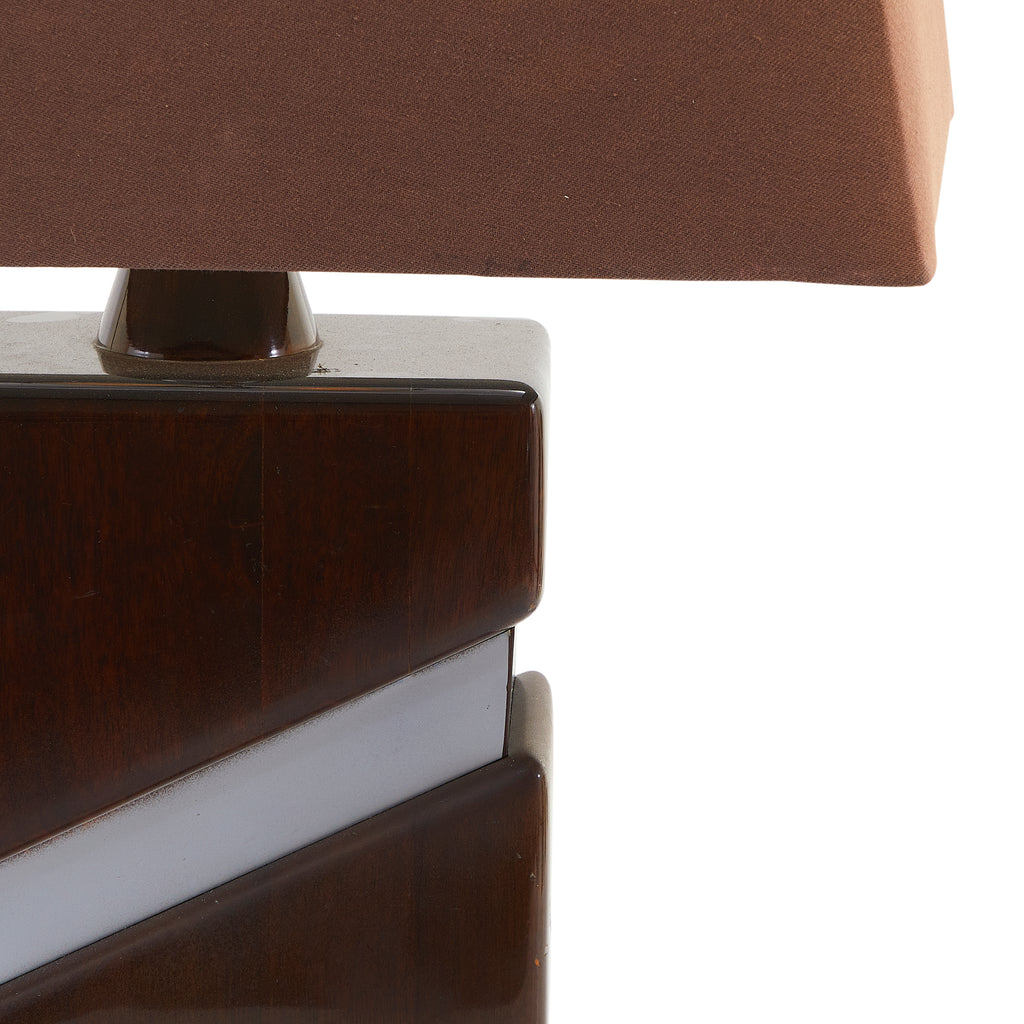 Wood and Chrome Table Lamp