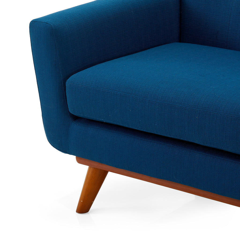 Blue Button Tufted Mid Century Modern Sofa