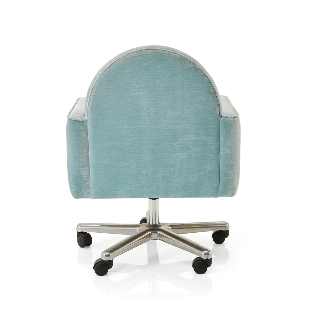 Blue Velvet Swivel Chair