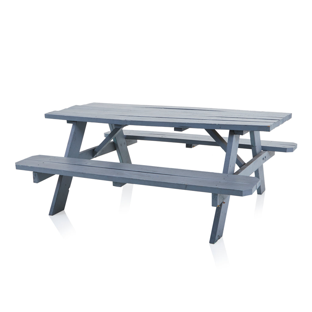 Grey Painted Wood Picnic Table